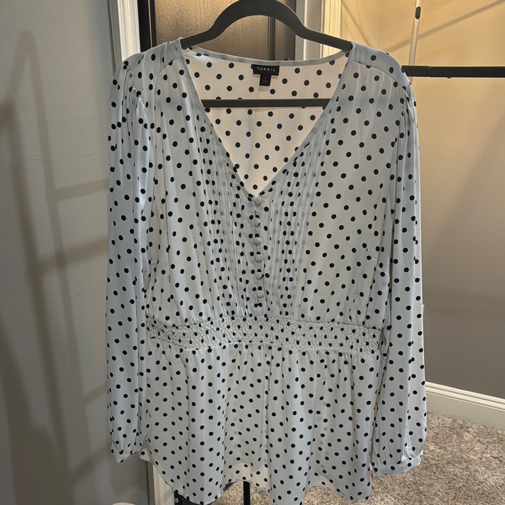 Torrid White Peplum Blouse with Relaxed Fit